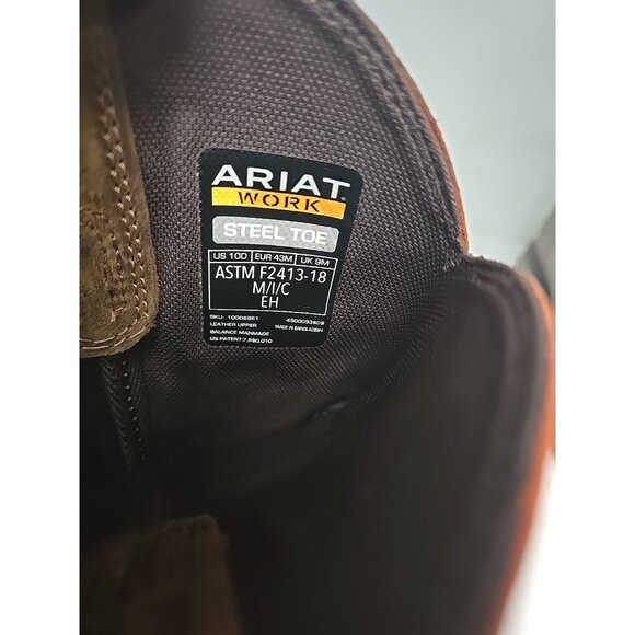 Ariat Men's Workhog Pull On Steel Toe Work Boot 4500093609 Brown Red Size 10D - Picture 6 of 7